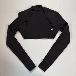 Black Cropped Activewear Bolero Top Sz Small